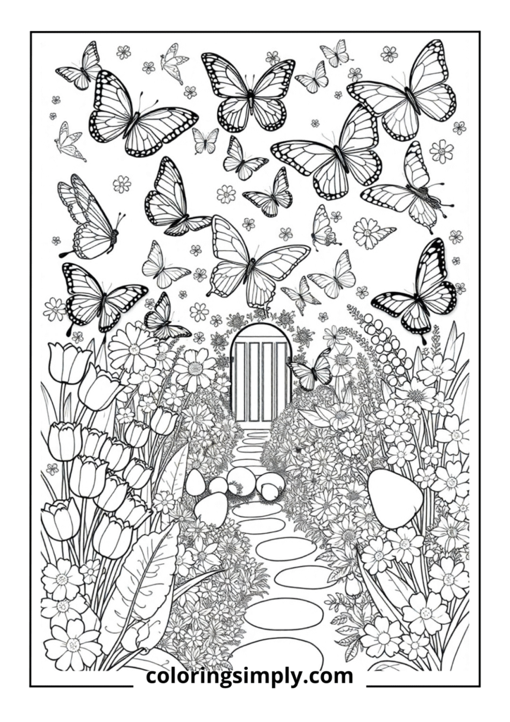 Butterfly Garden Easter Scene