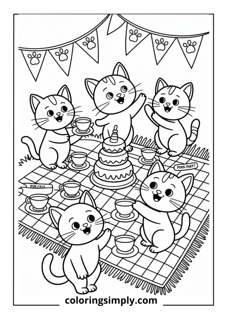 Cats' Cozy Tea Party