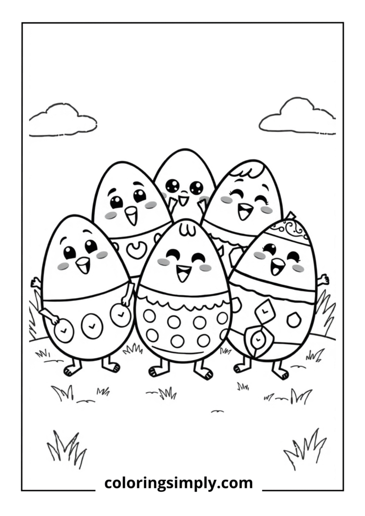 Easter Egg Characters with Faces