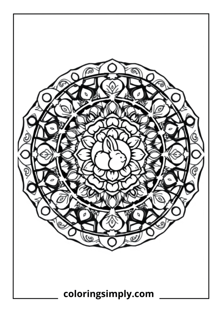 Easter Mandala Circular Design
