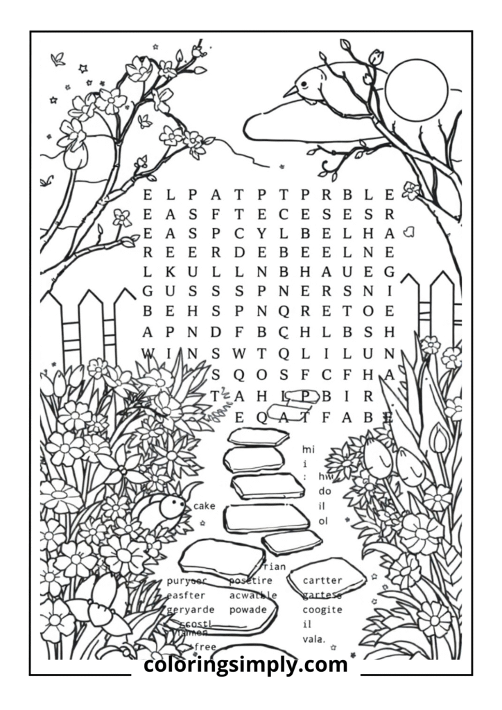 Easter Word Search Garden