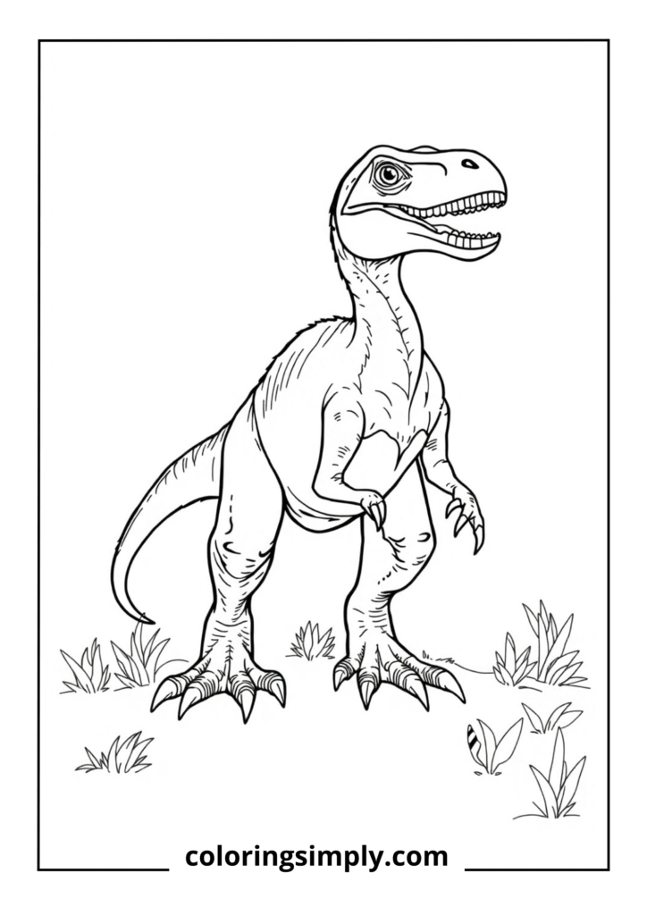 Feathered Hunter: Velociraptor on the Prowl