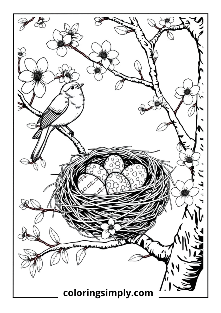 Robin's Nest with Easter Eggs