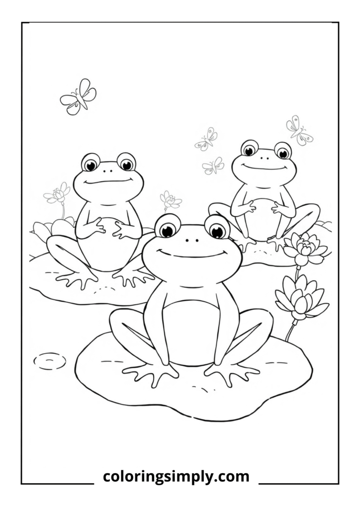 "Midnight Ribbit Chorus" - Three frogs singing from their lily pad stages