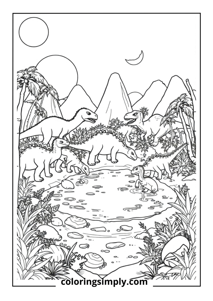 Peaceful Watering Hole Gathering