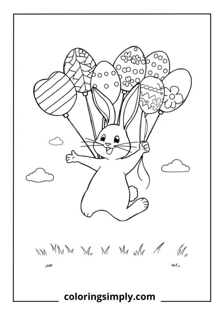 Playful Bunny with Balloon Bouquet