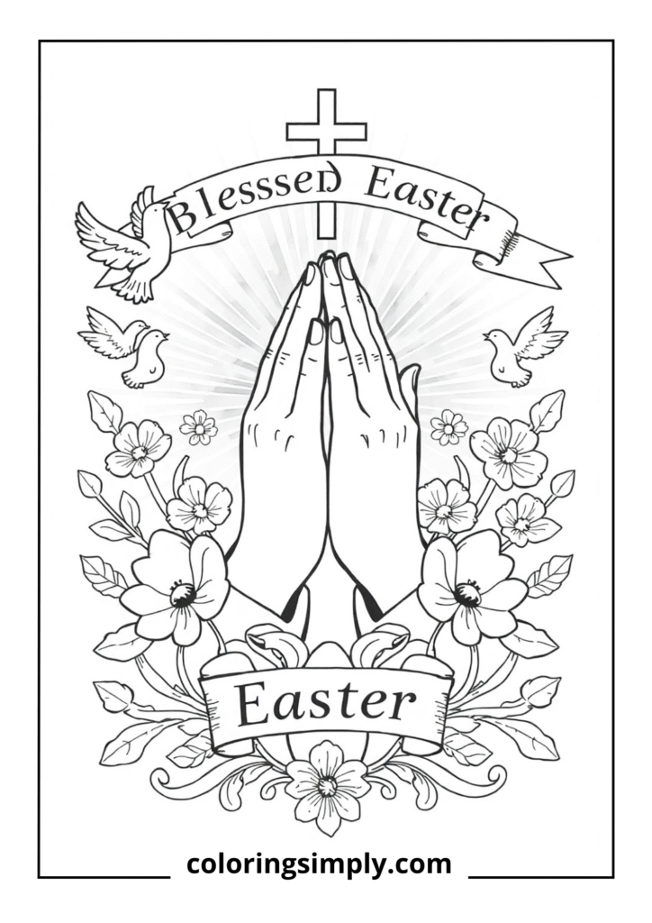 Praying Hands with Easter Elements