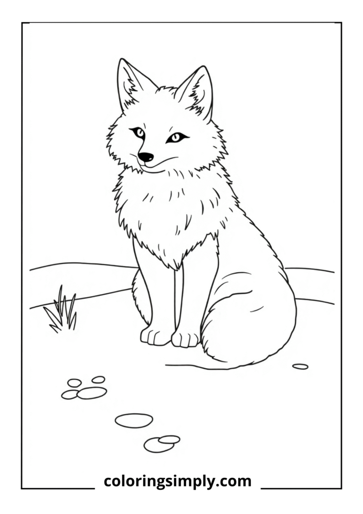 "Snowpaw's Winter Watch" - An alert arctic fox with its thick fluffy coat in a snowy landscape
