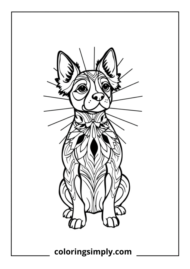 Art Deco Dog Portrait