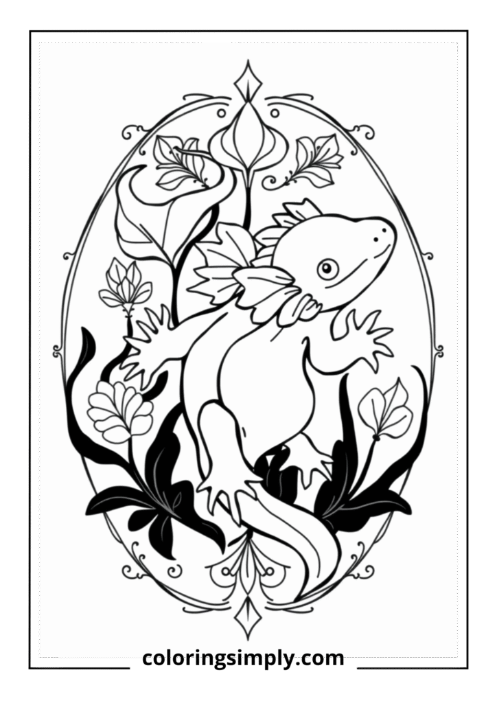 Art Nouveau Axolotl