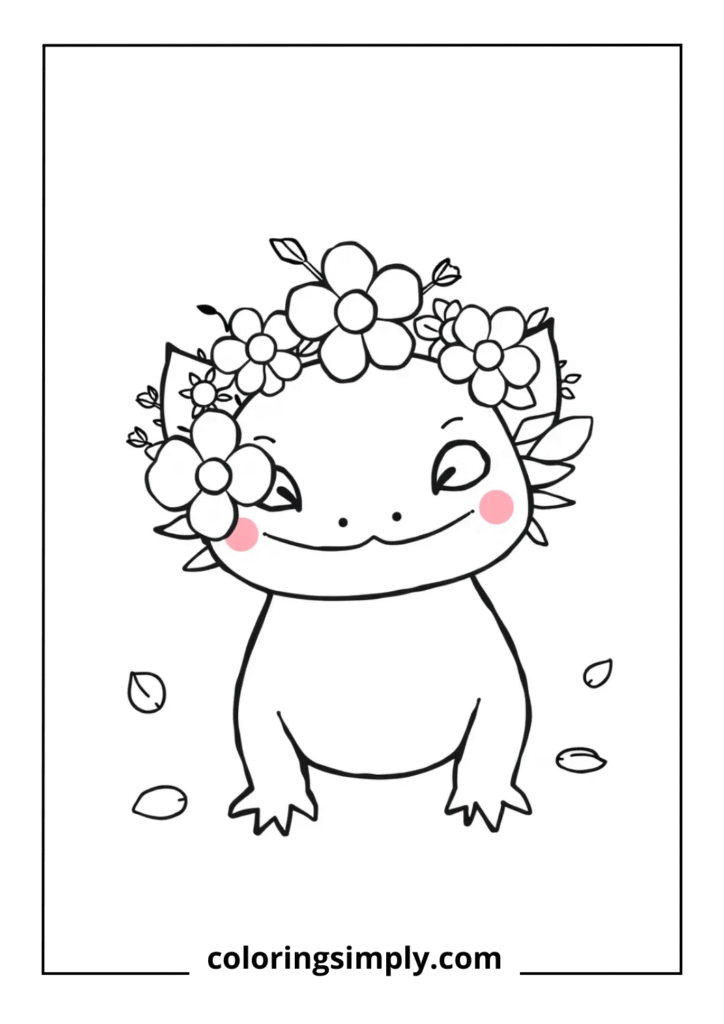 Axolotl with Flower Crown