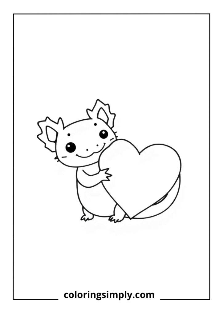 Axolotl with Heart