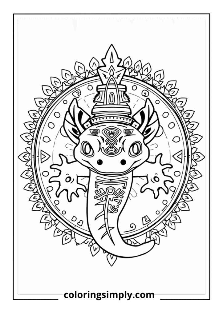 Aztec-Inspired Axolotl