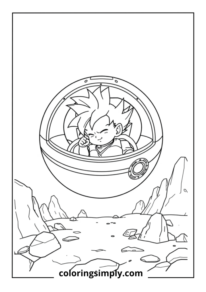 Baby Goku in Space Pod
