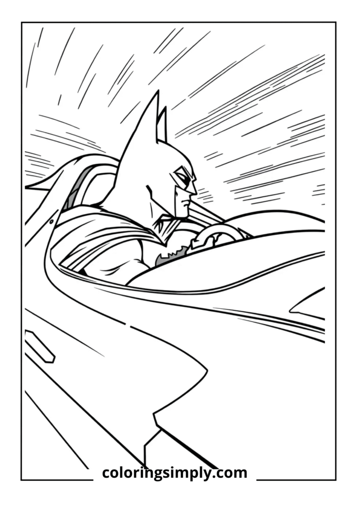 Batman Driving the Batmobile