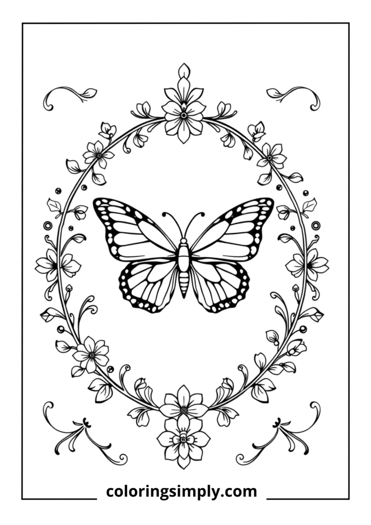 Butterfly with Decorative Border