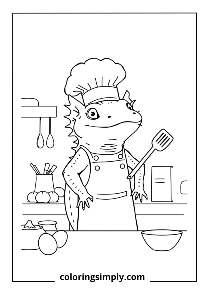 Chef Axolotl in Kitchen