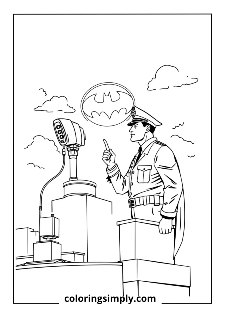 Commissioner Gordon with Bat-Signal
