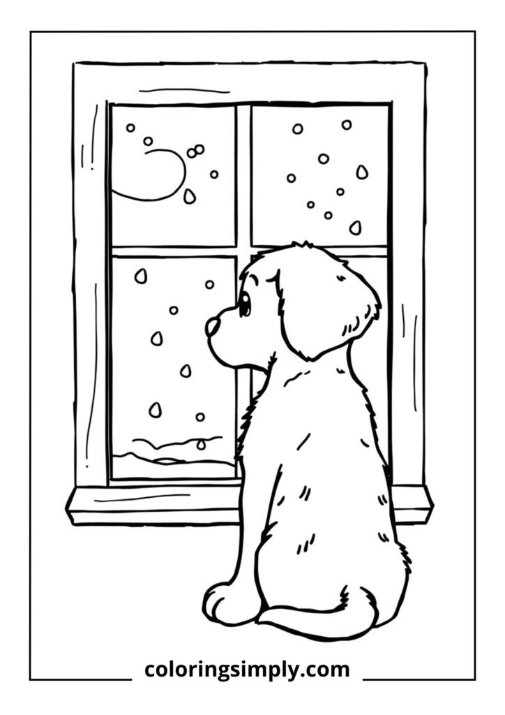 Contemplative Puppy by Window