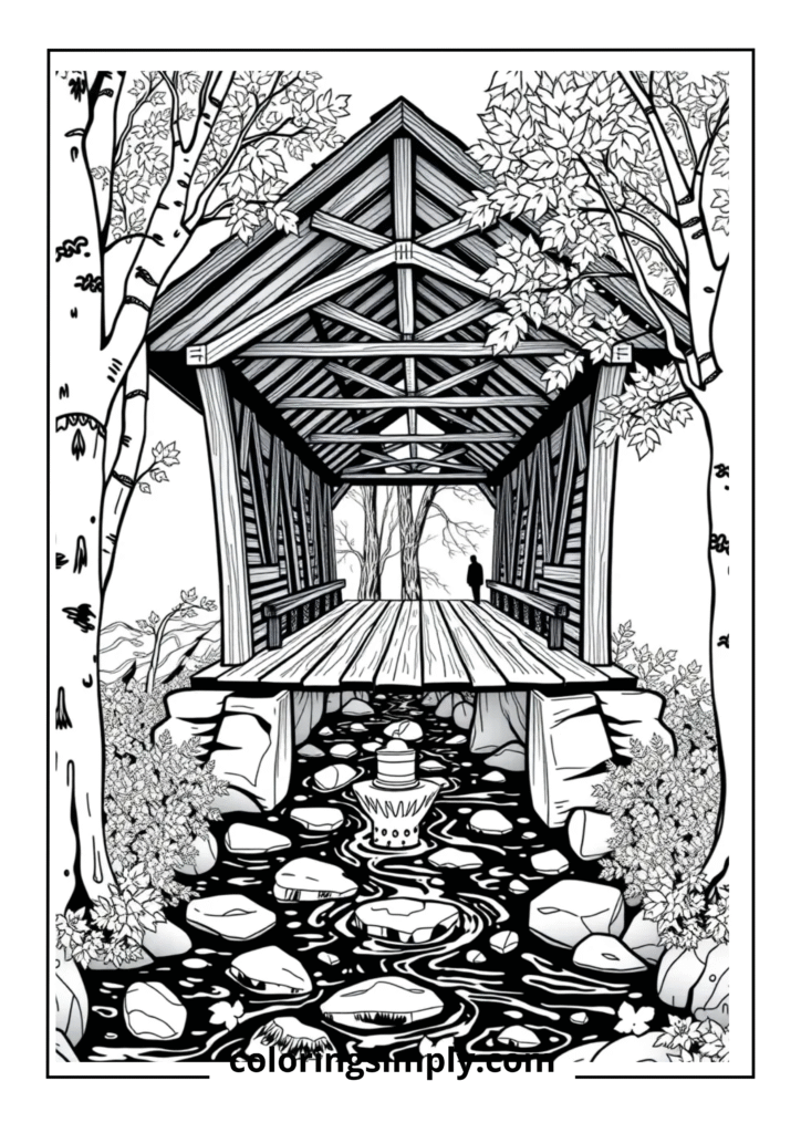 Covered Bridge in Autumn
