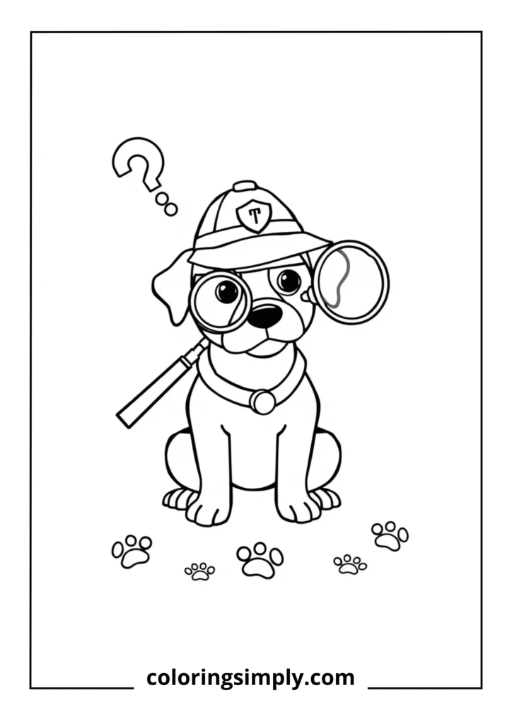 Detective Dog with Magnifying Glass