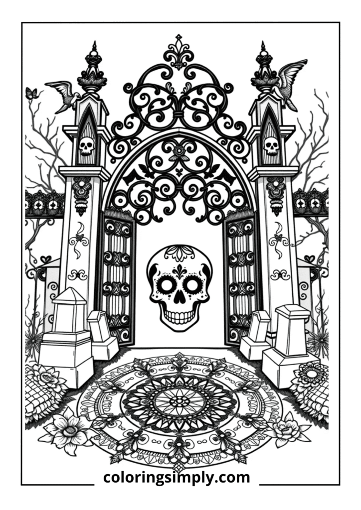 Elaborate Sugar Skull Mandala