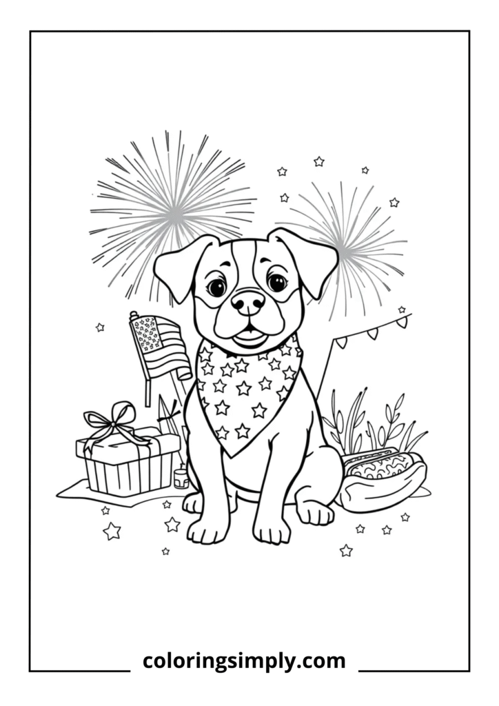Fourth of July Patriotic Dog