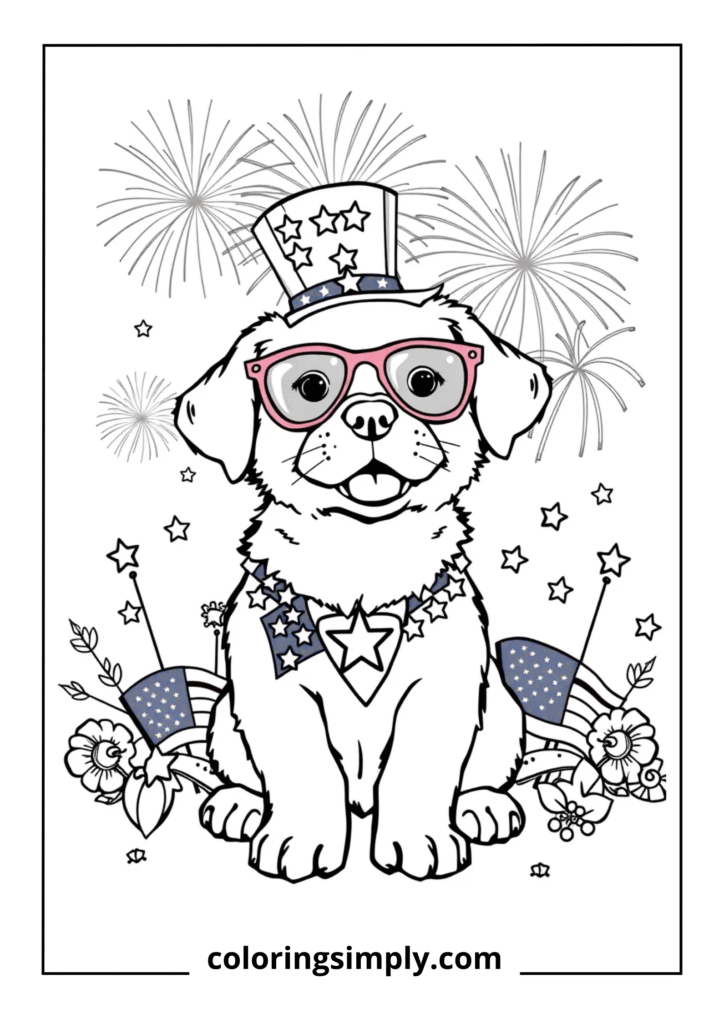 Fourth of July Patriotic Puppy