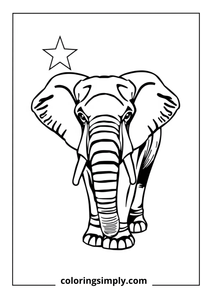 Gabon Flag with Elephant Silhouette