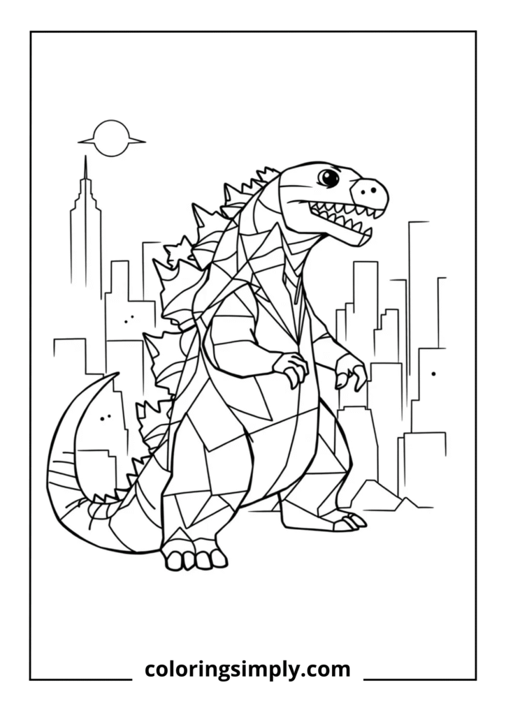 Geometric Cubist Godzilla

