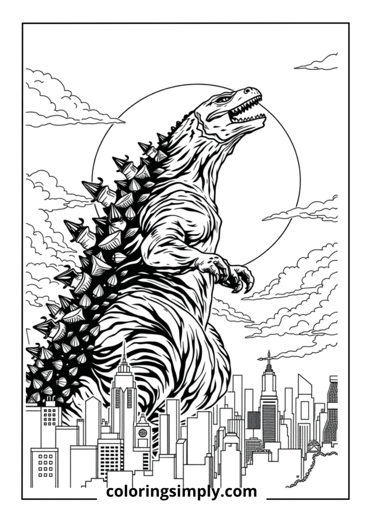 Godzilla Howling at Full Moon