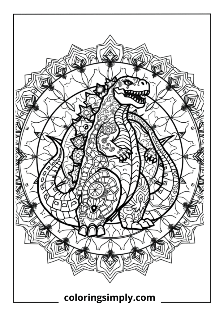 Godzilla Mandala Circle Design