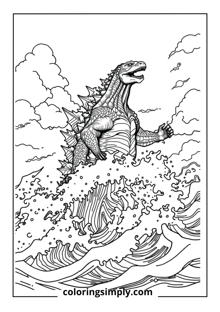 Godzilla Rising from Ocean
