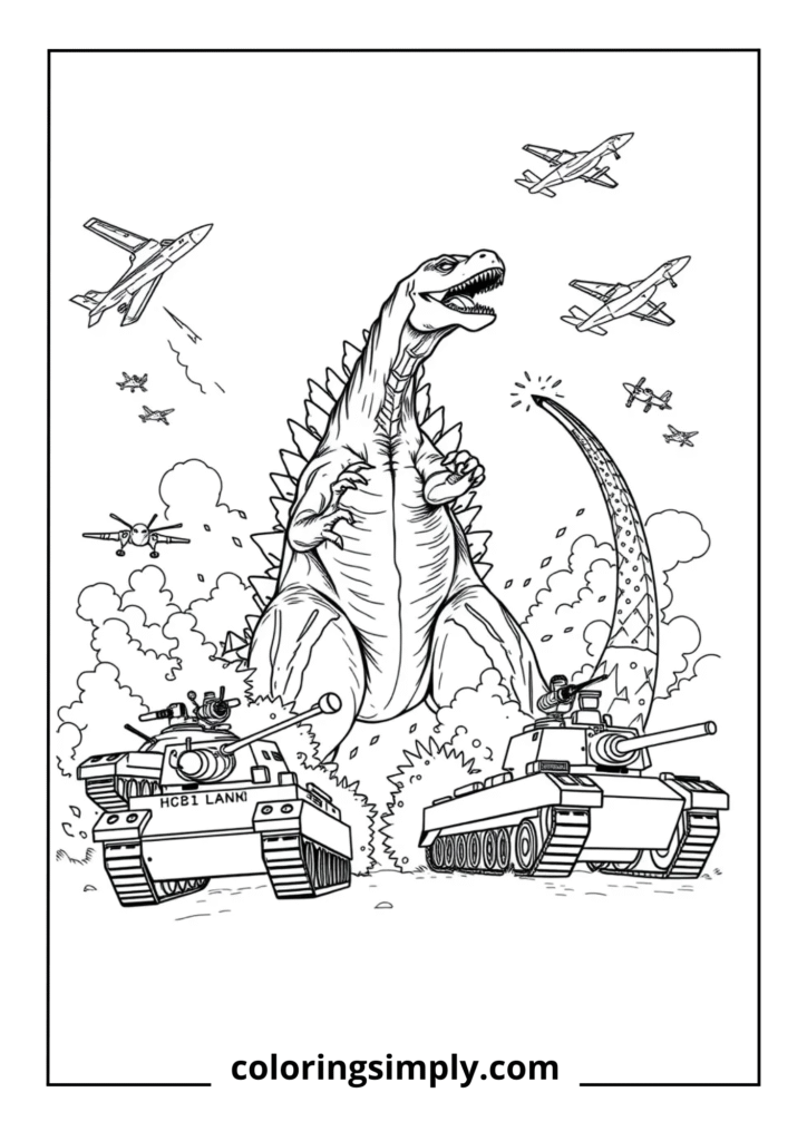 Godzilla vs. Army Battle
