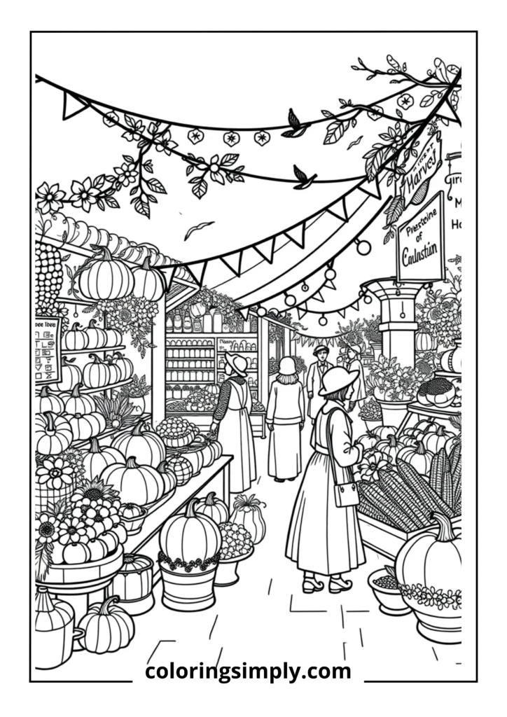 Harvest Festival Market Scene