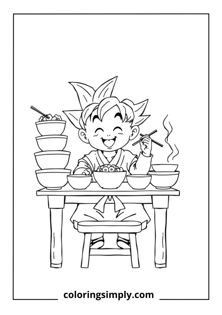 Kid Goku Eating Scene