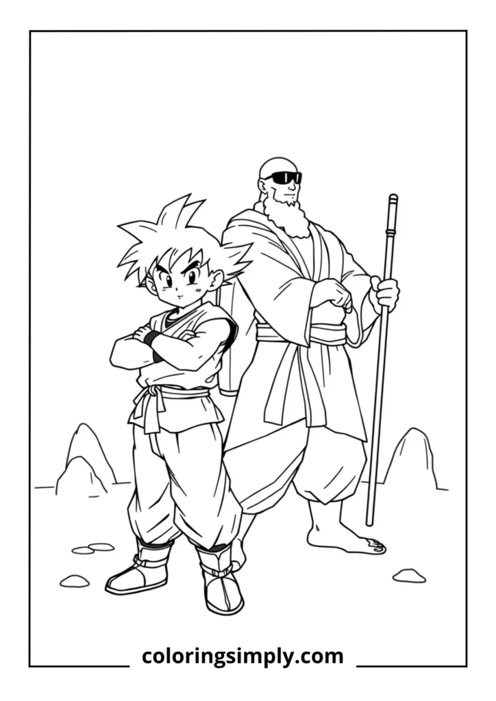 Kid Goku Training with Master Roshi
