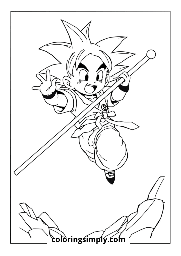 Kid Goku with Power Pole Extended
