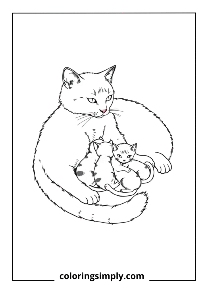 Kitten Mother with Nursing Babies