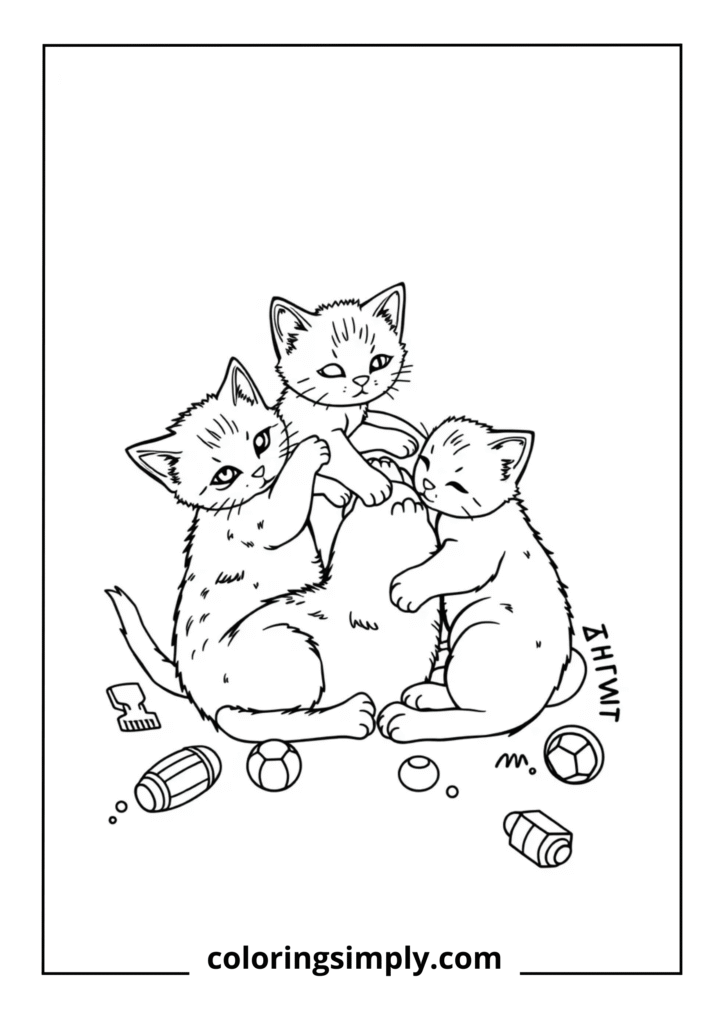 Multiple Kittens Playing