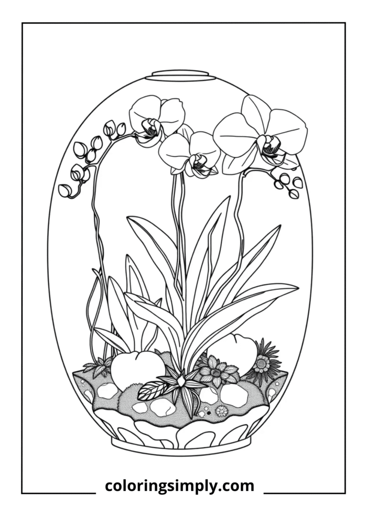 Orchid Terrarium Scene