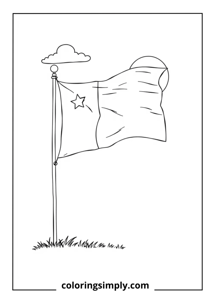 Perspective Flag on Flagpole