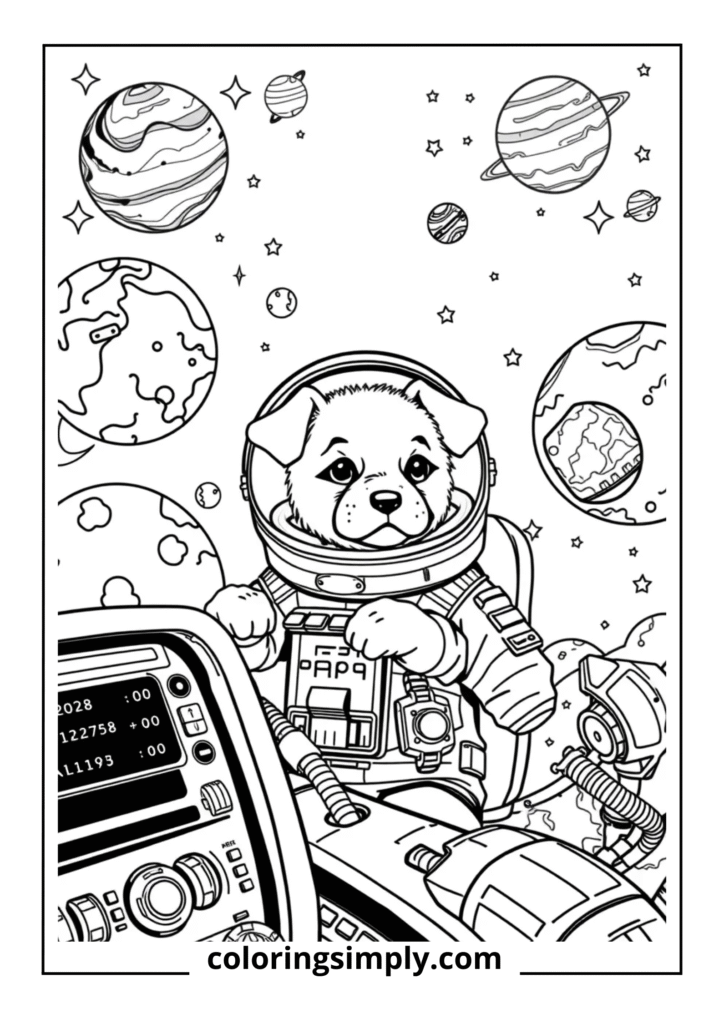 Puppy Astronaut in Space