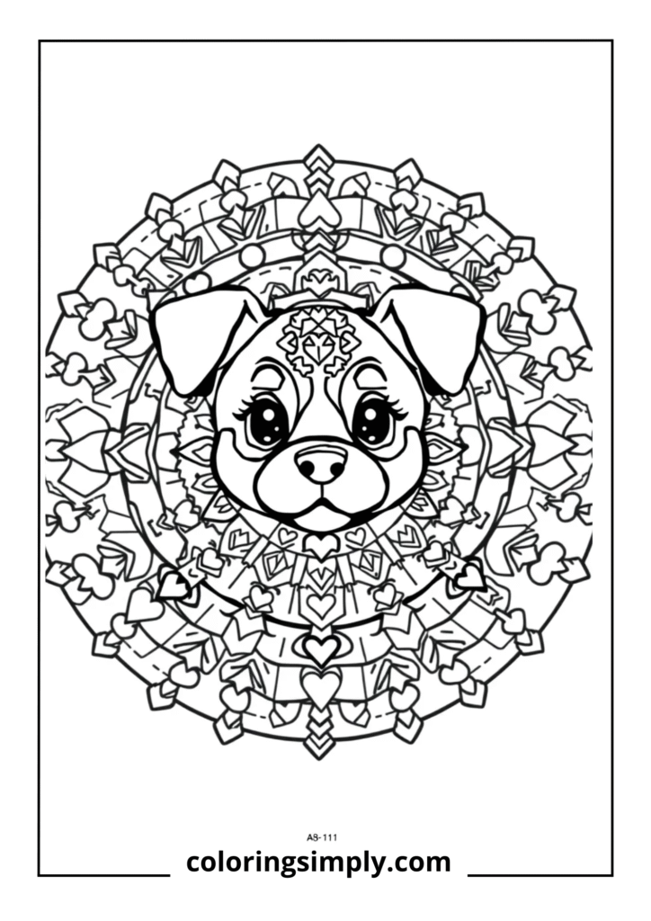 Puppy Zen" - Puppy Mandala Design
