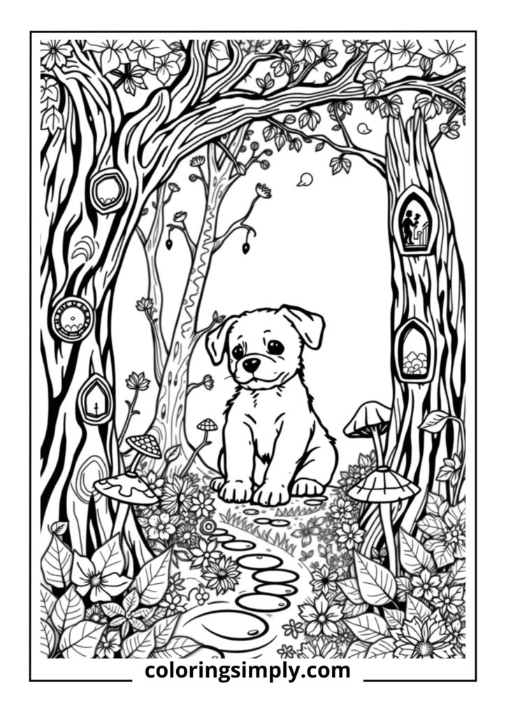 Puppy in Enchanted Forest