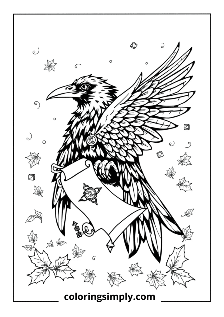 Raven Messenger with Scrolls