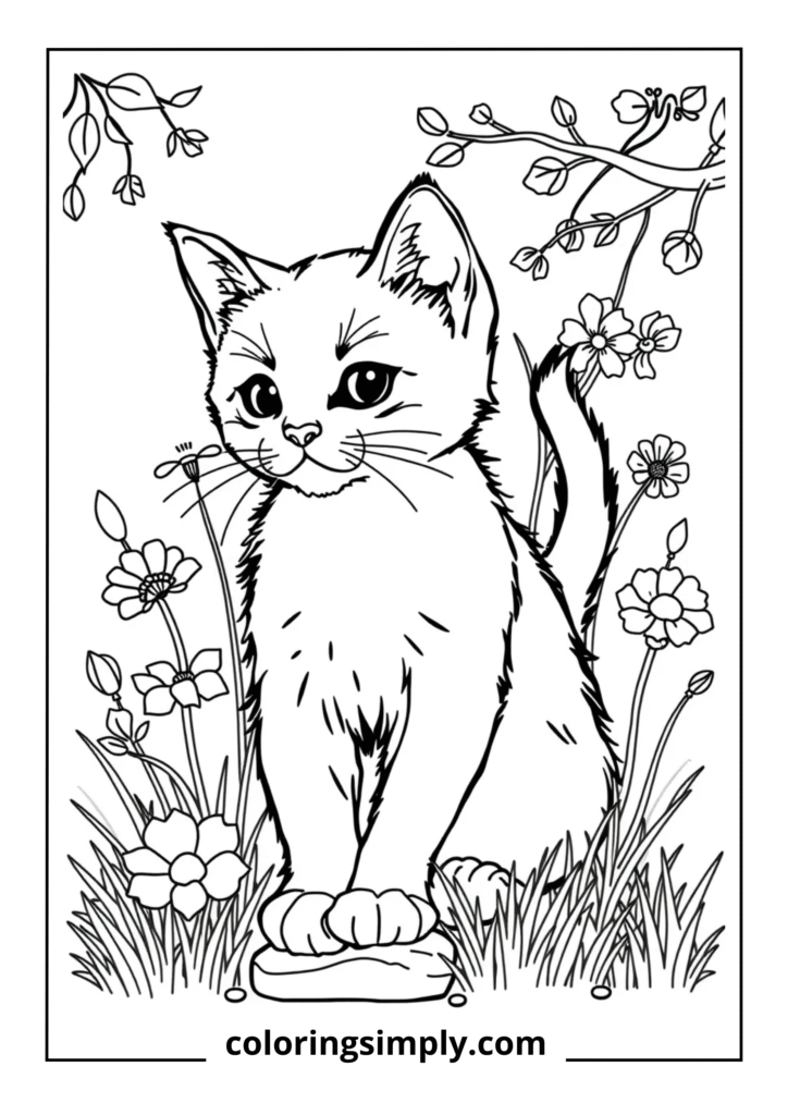 Realistic Kitten in Natural Setting