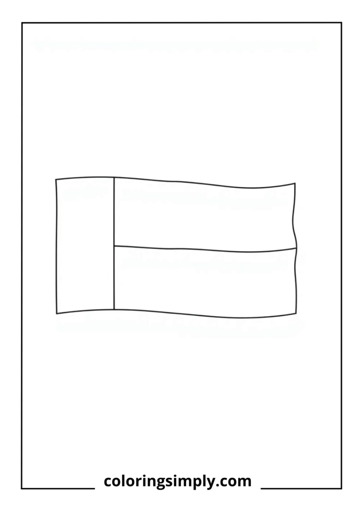 Simple Gabon Flag Outline for Coloring