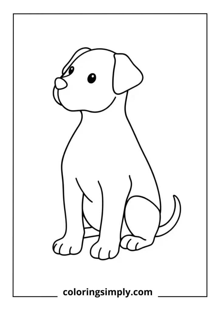 Sitting Puppy Outline