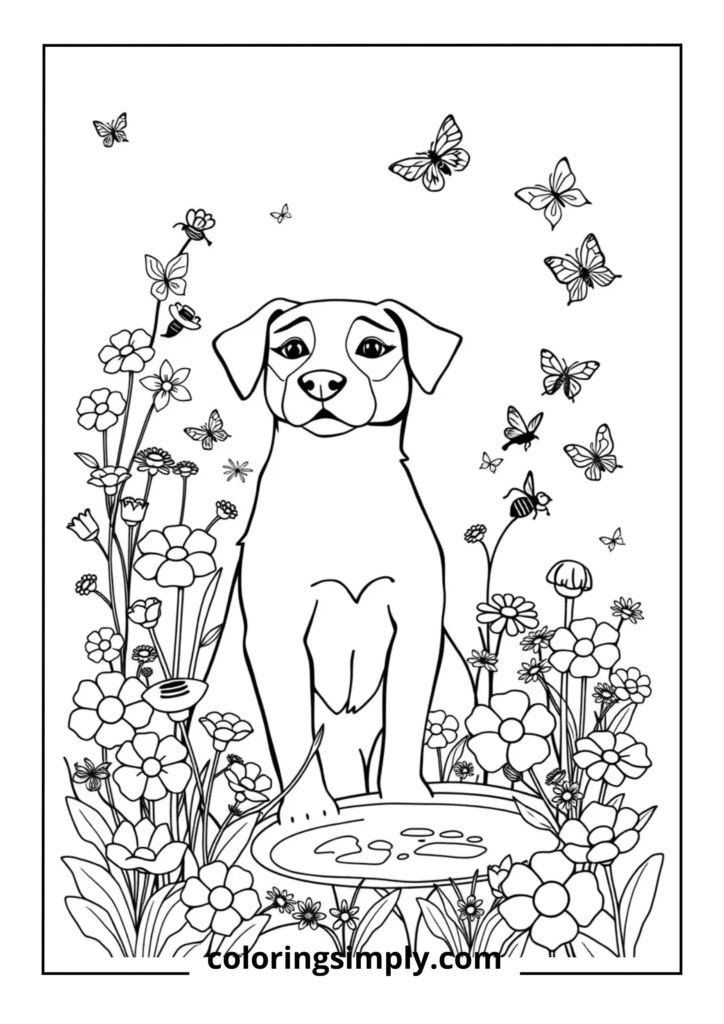 Spring Garden Dog